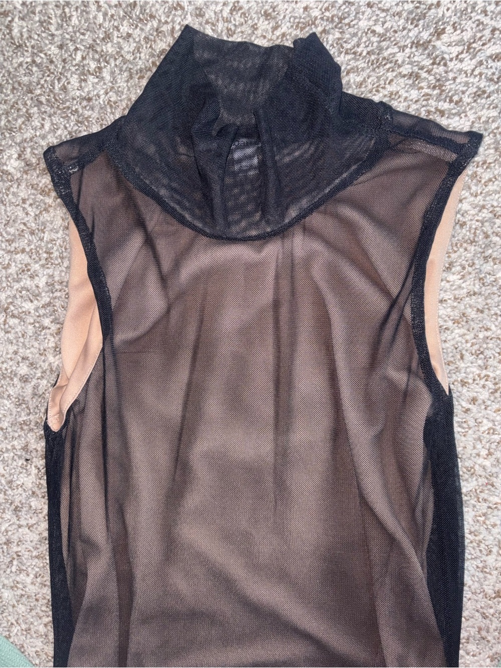 Bar III Black Nude Ombre Mesh Maxi Dress Sheer Bodycon Small - Picture 4 of 6